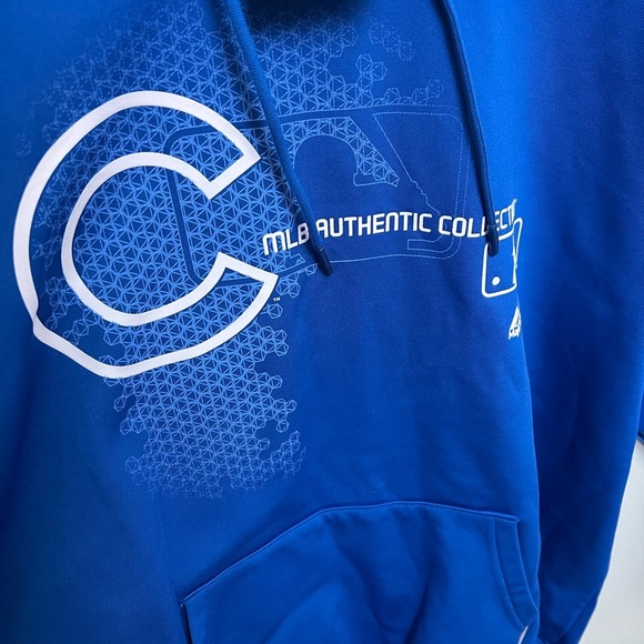 Chicago Cubs baseball player shadow Therma base pullover Hoodie Blue SZ … - Picture 3 of 7